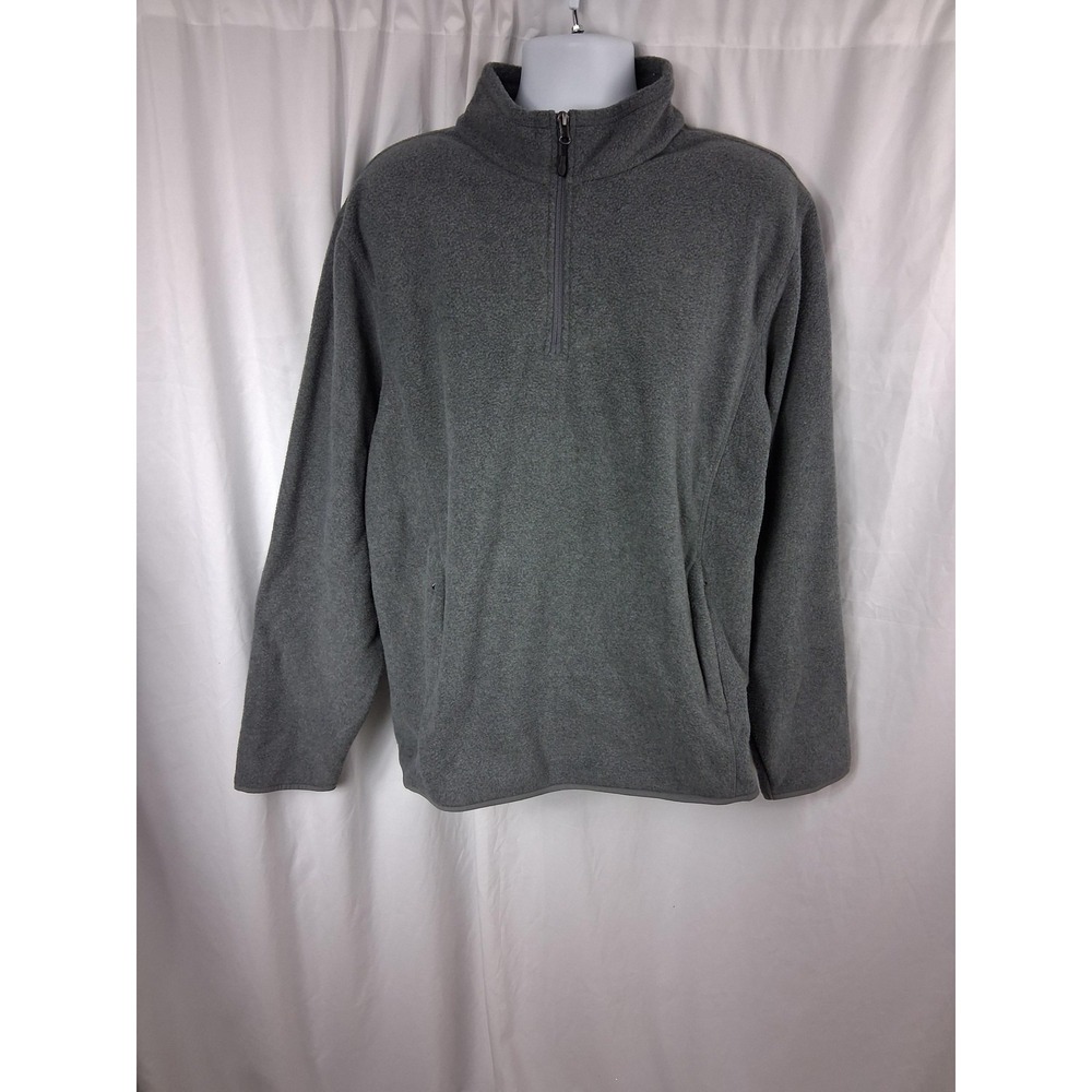 Amazon Essentials Pullover Mens 2XL Gray Fleece Quarter Zip Mock Neck Sweater